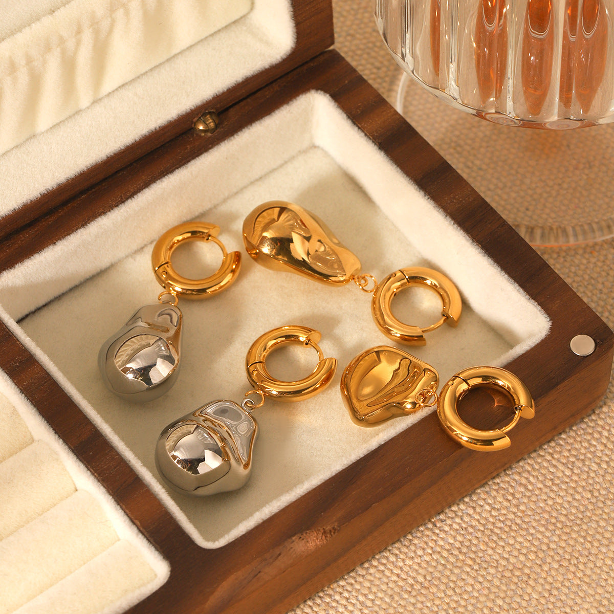 Molten Baroque Drop Earrings - 18K Gold & Silver-Plated