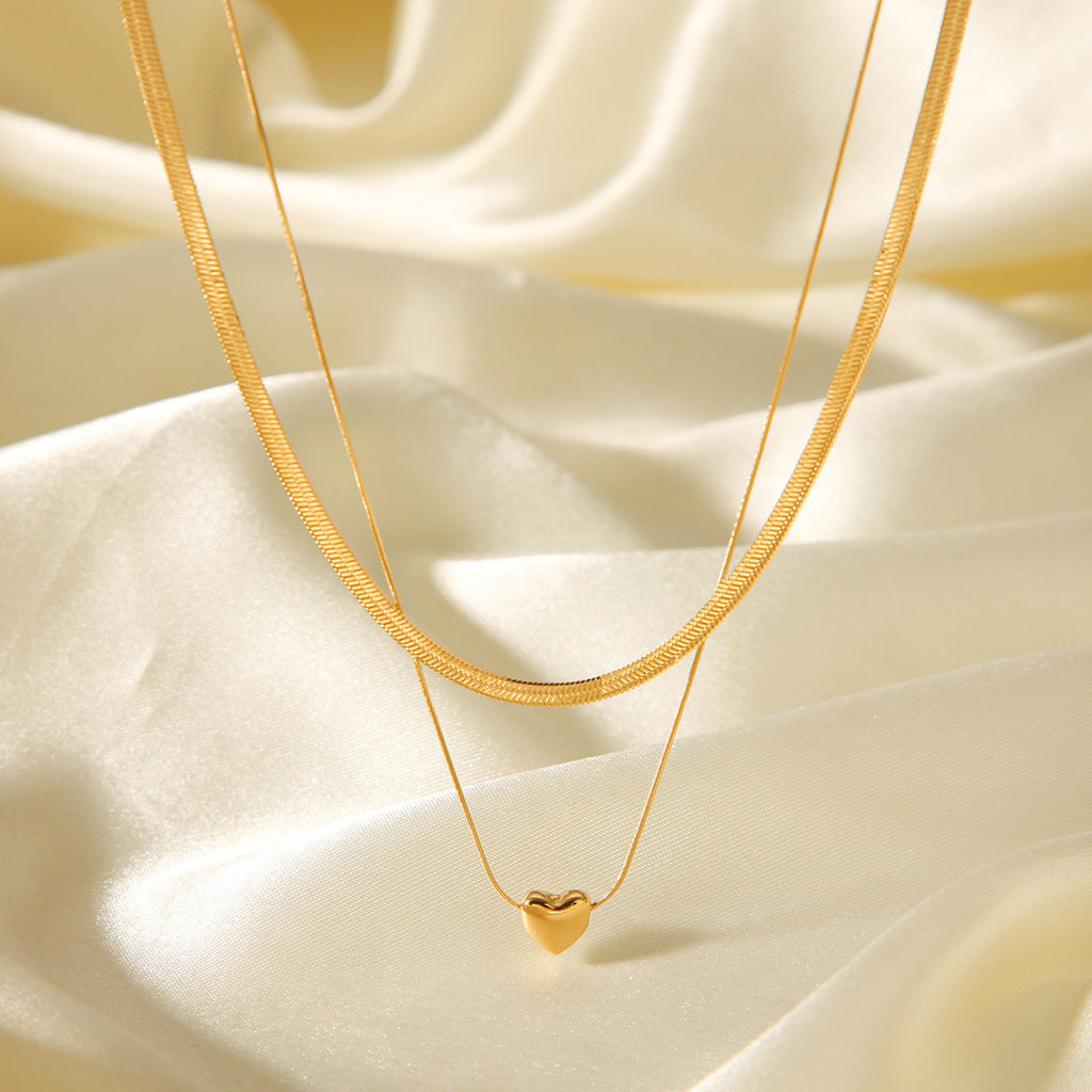 Layered Snake Chain Necklace – 18K Gold Minimalist Jewelry