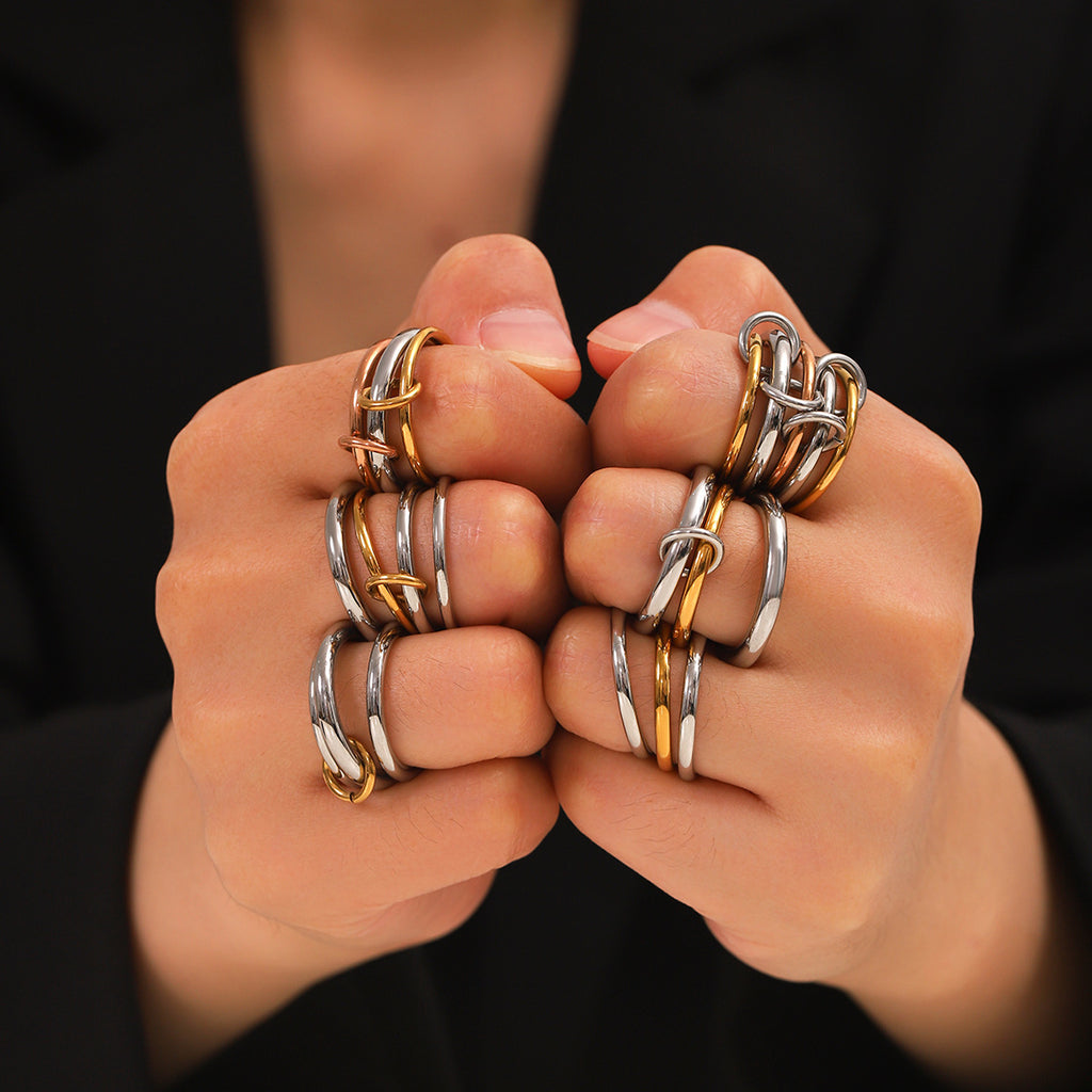 Mixed Metal Chain Link Ring