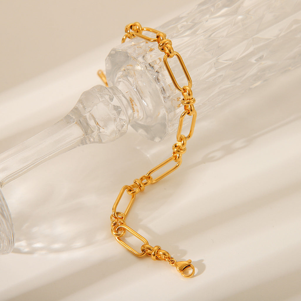 Modern Minimalist Geometric Link Bracelet