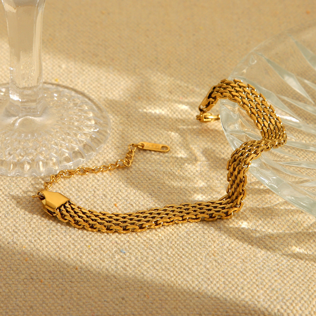 Bold Gold Watch Band Bracelet