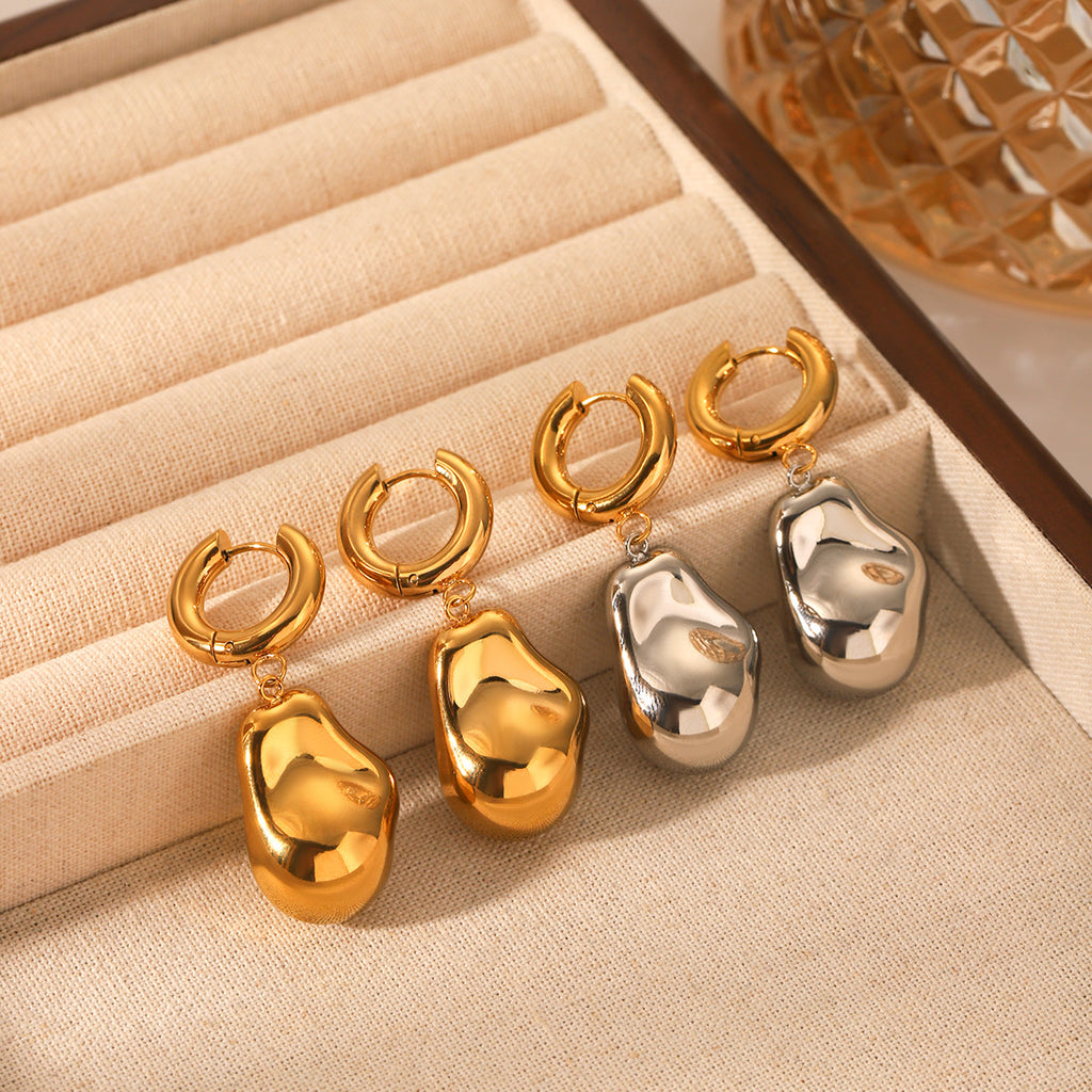 Molten Baroque Drop Earrings - 18K Gold & Silver-Plated