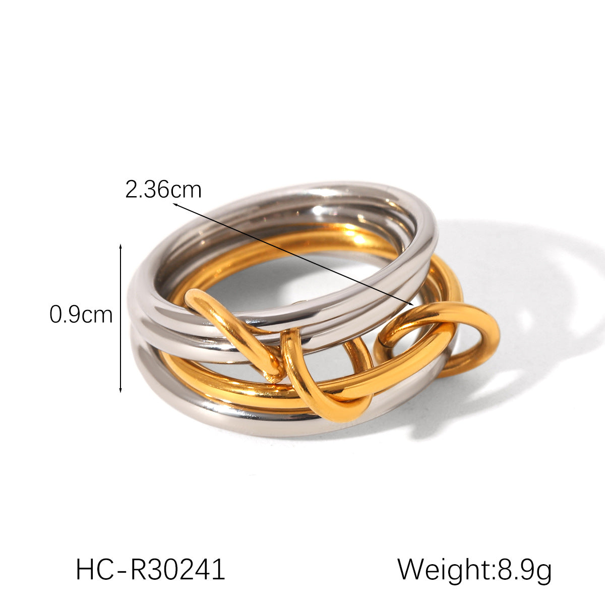 Mixed Metal Chain Link Ring