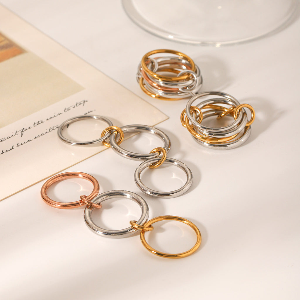 Mixed Metal Chain Link Ring