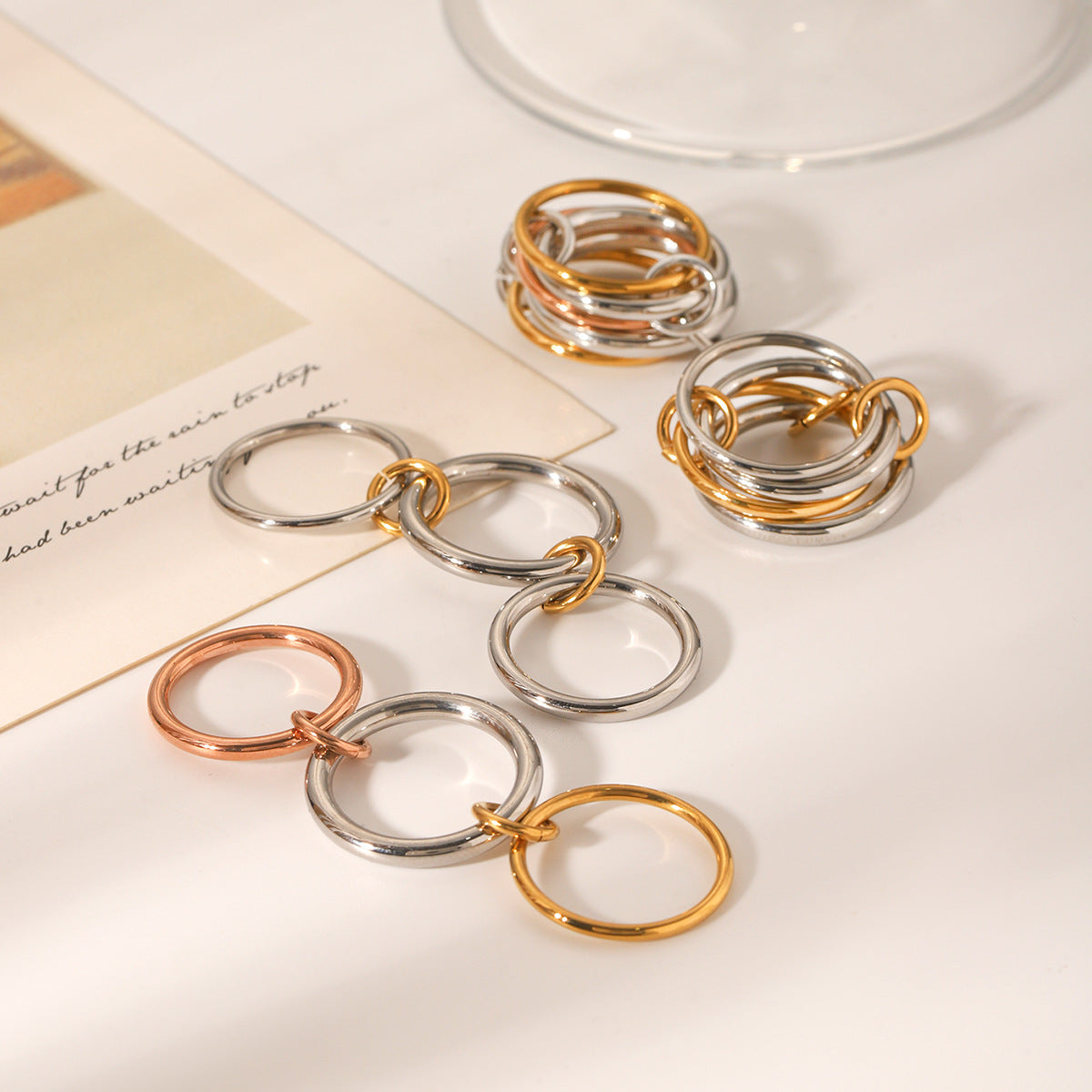 Mixed Metal Chain Link Ring