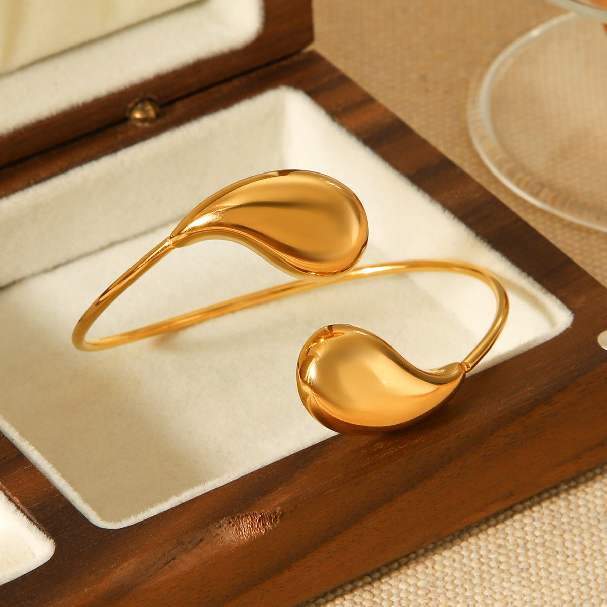 Gold Teardrop Bangle