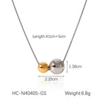 Dual Ball Pendant Necklace – Minimalist Snake Chain