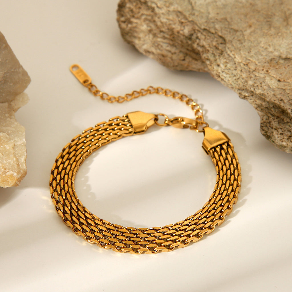 Bold Gold Watch Band Bracelet